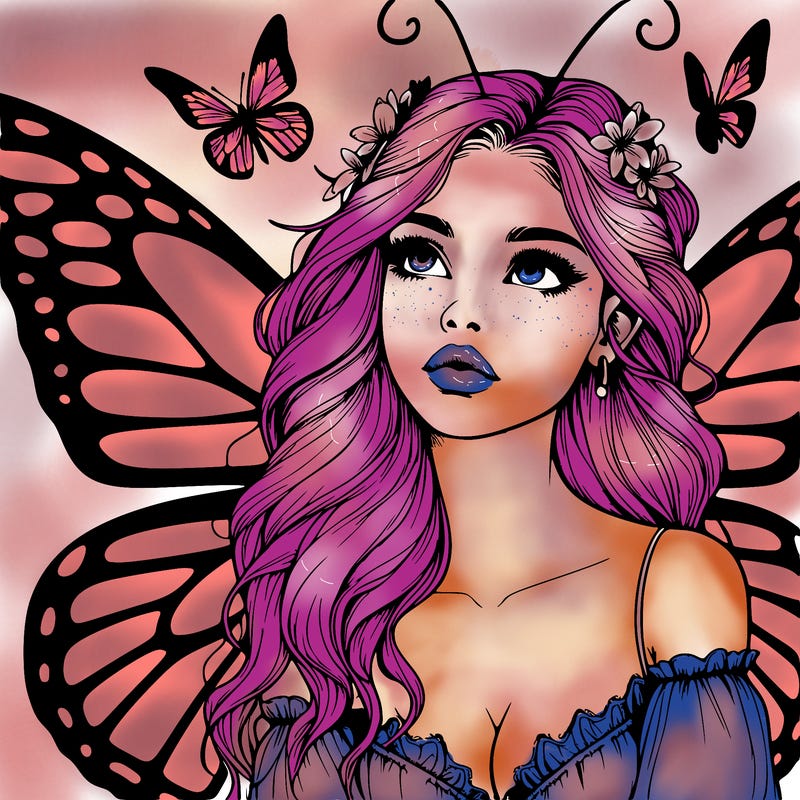 butterfly fairy realistic girl