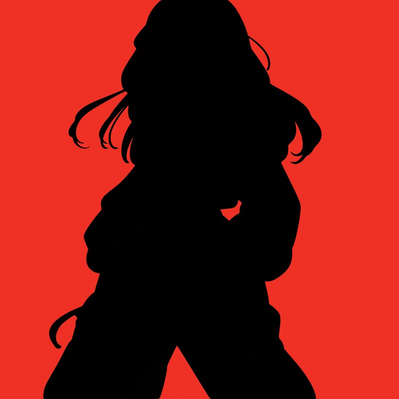 anime teen girl with baggy pants and crop top with sweater