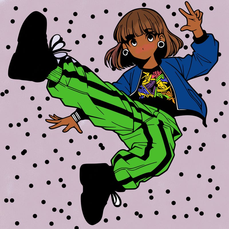 break dancing manga girl
