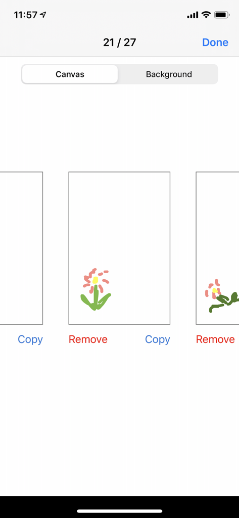 Interface of AnimeMaker Pro showing multiple animation frames with a simple flower drawing