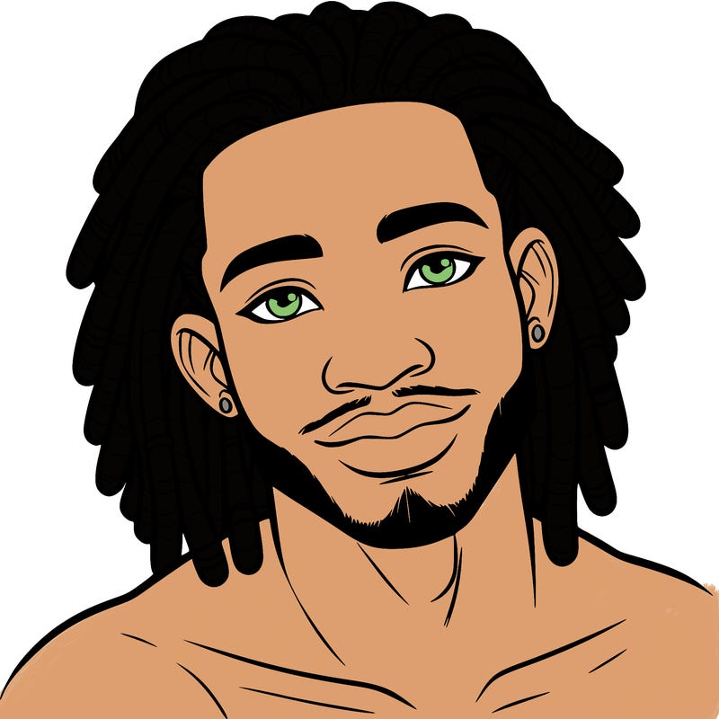 beautiful african american man with dreads