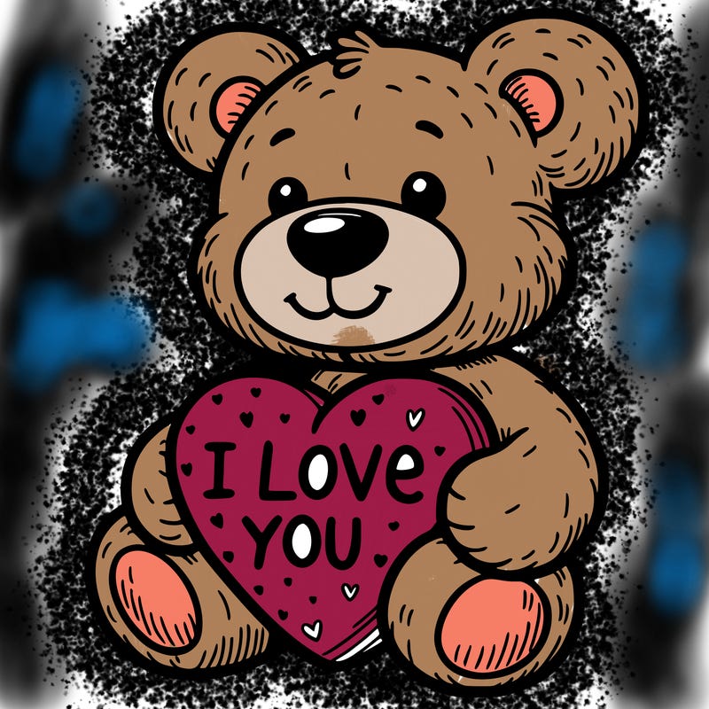 teddy bear holding an i love you heart