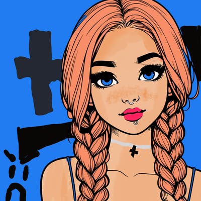 realistic girl with braids