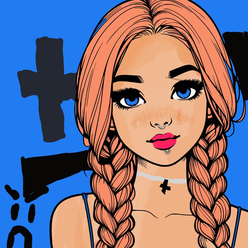 realistic girl with braids