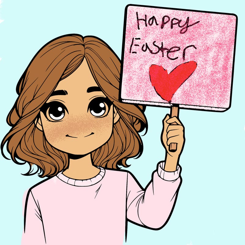 realistic girl holding up a sign