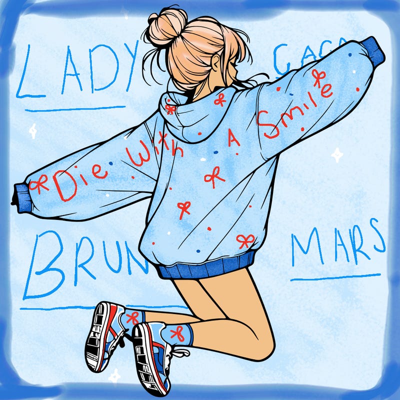 realistic girl jumping with a bun and oversized sweatshirt