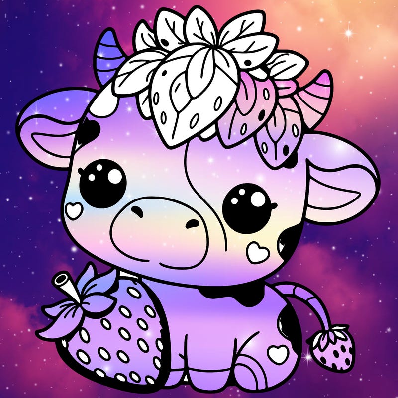 cute strawberry cow