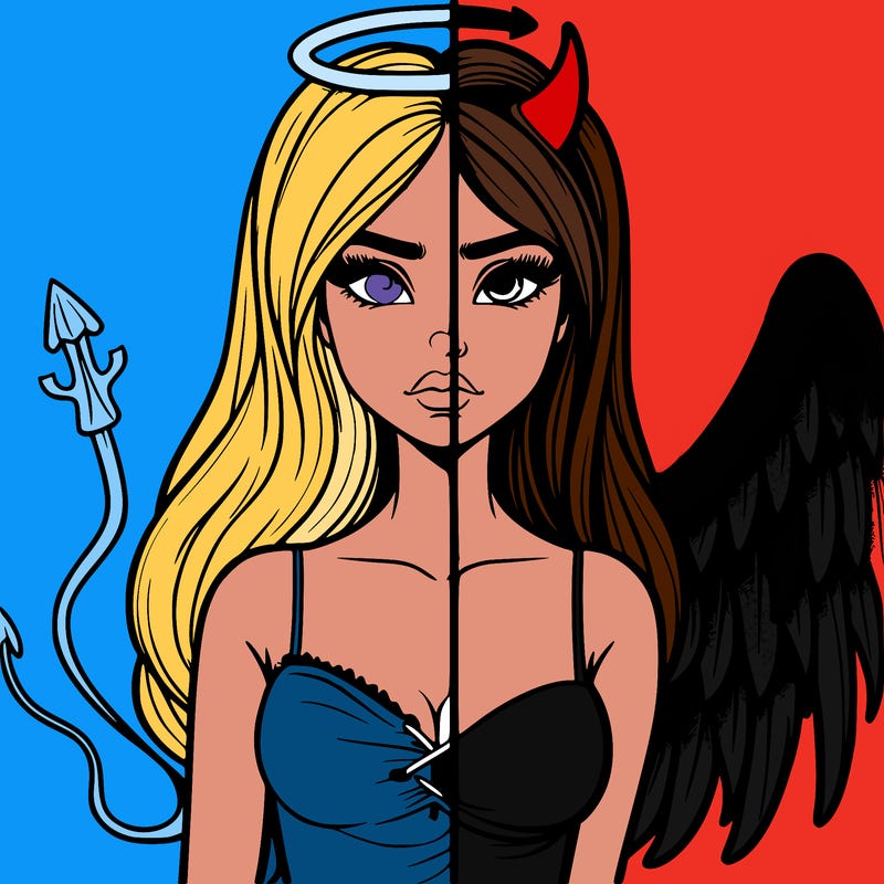 devil vs angel realistic girl
