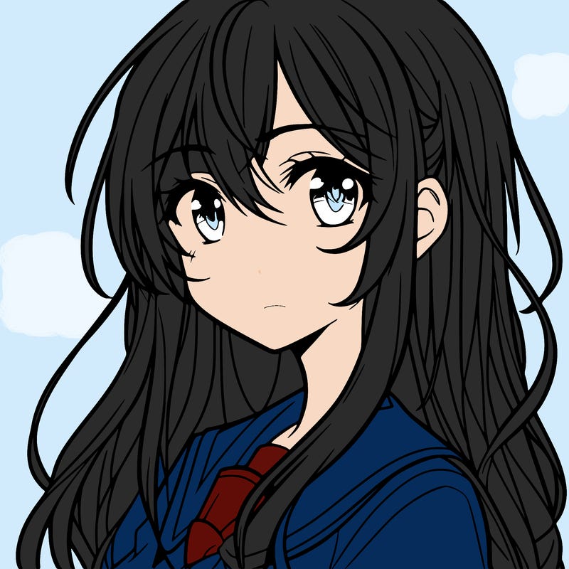 anime girl with long hair