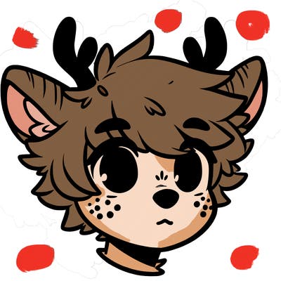 a humanoid deer with soft fluffy ears
