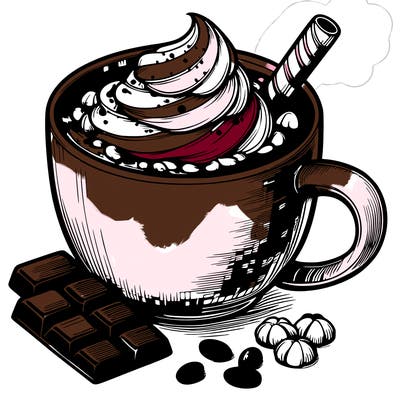 realistic cup of hot chocolate