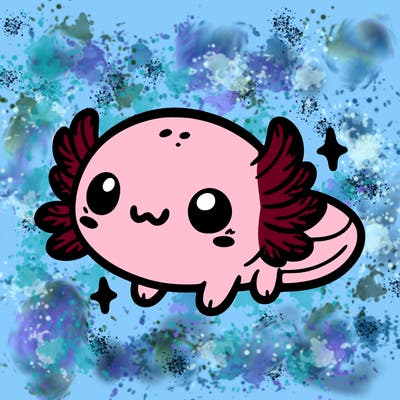 cute easy baby axolotl