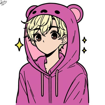 a 17 year old boy in a cute animal hoodie