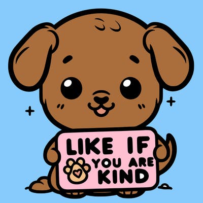 make a sign that says like if you are kind with a cute little dog