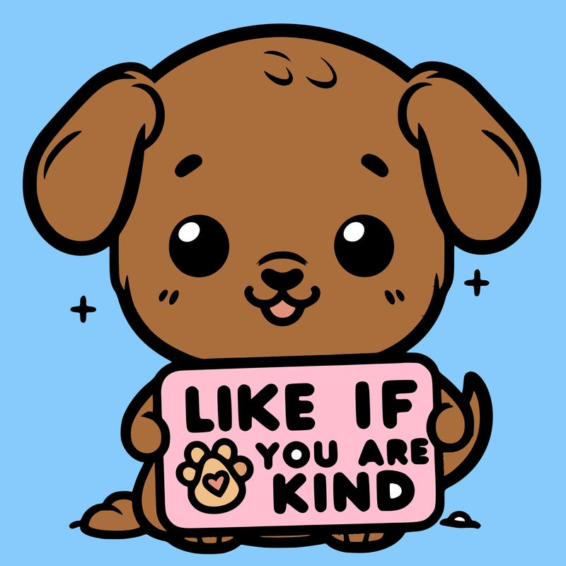 make a sign that says like if you are kind with a cute little dog