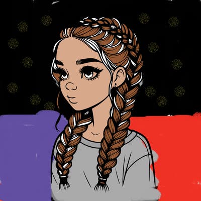realistic girl with braids