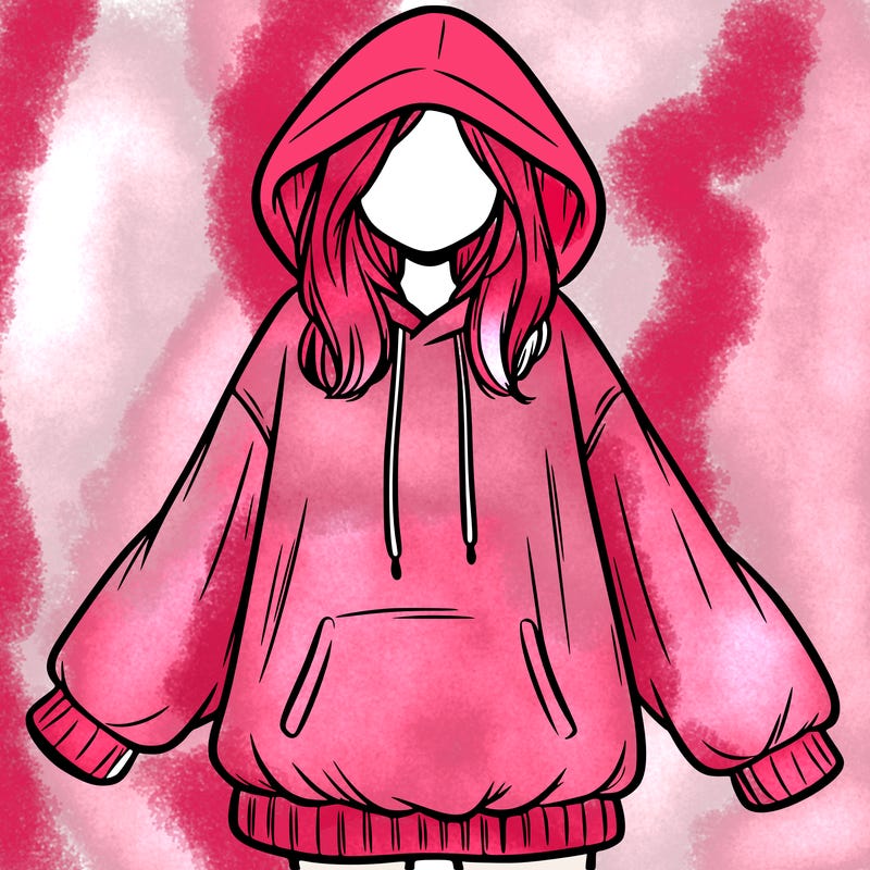 girl in oversized hoodie