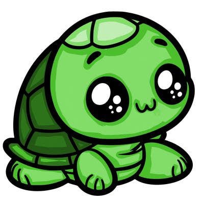 cute little animated turtle
