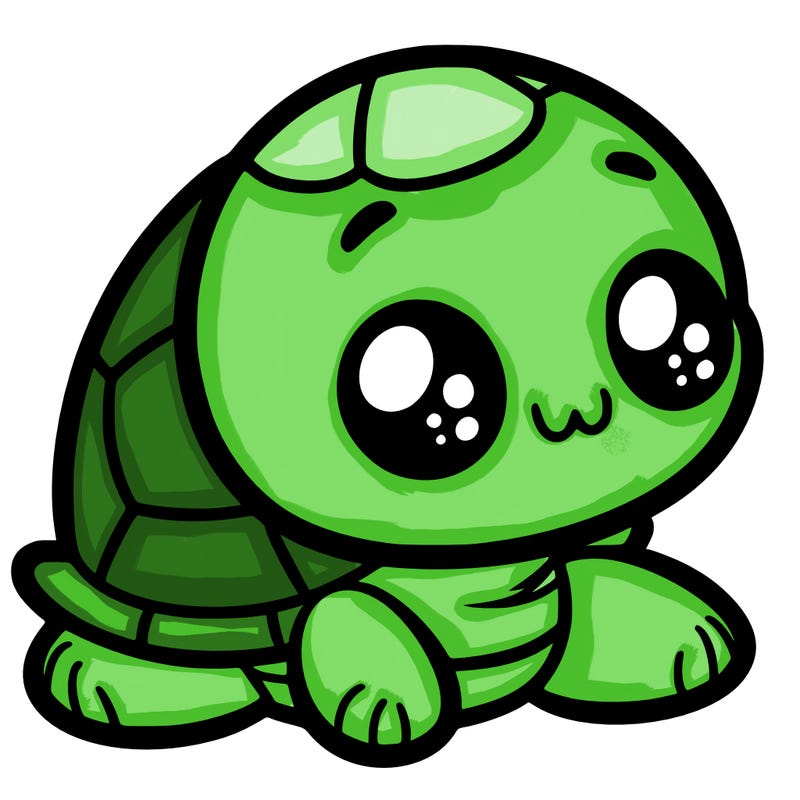cute little animated turtle