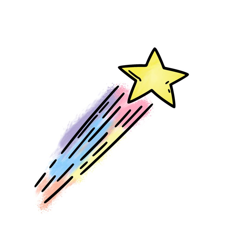 a shooting star in the sky