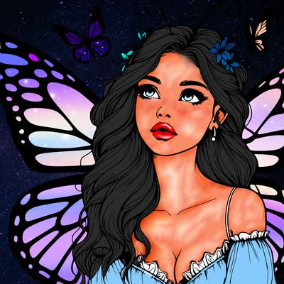 butterfly fairy realistic girl