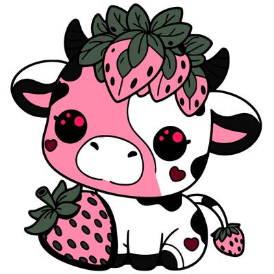 cute strawberry cow
