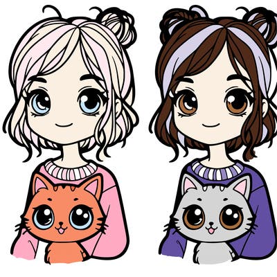 a girl who has a cat