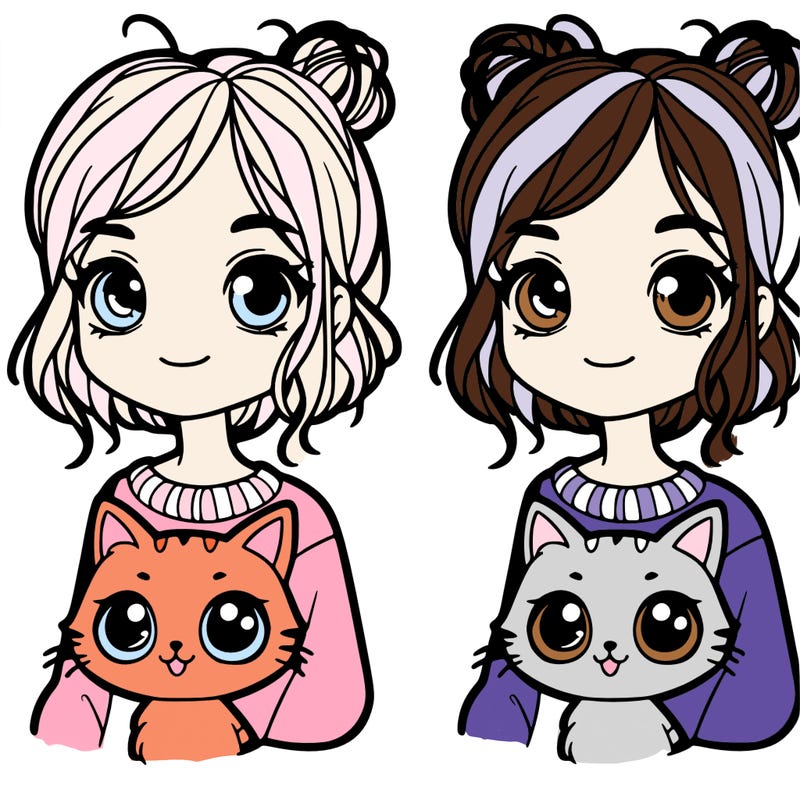 a girl who has a cat