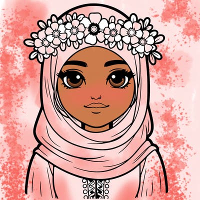 realistic girl with flower crown