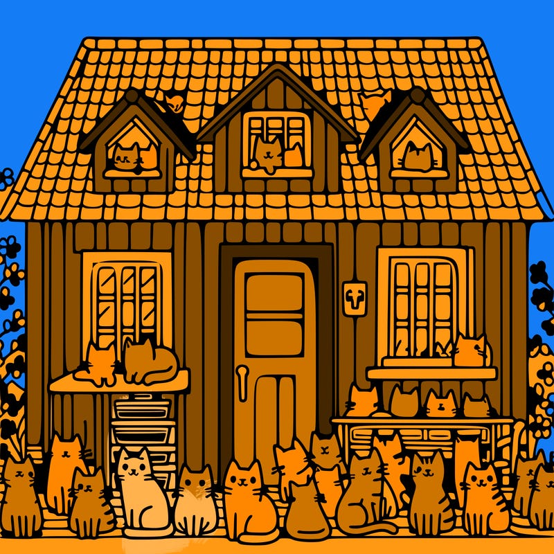 house full of cats