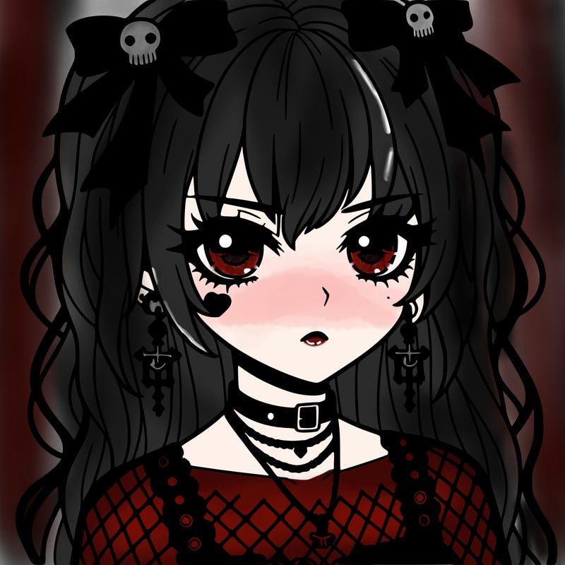 goth anime girl