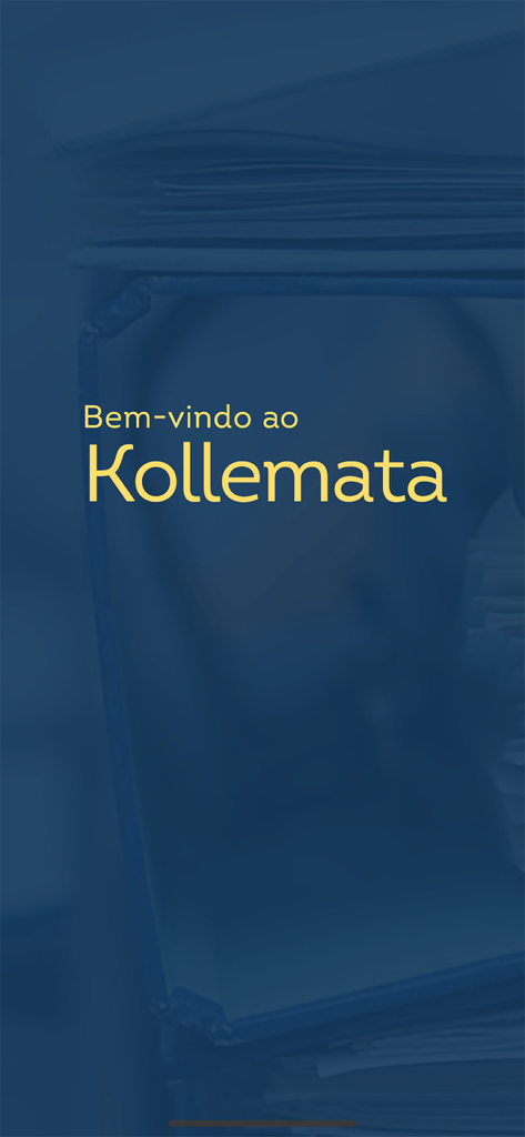 法律学説リサーチのためのKollemataモバイルアプリのウェルカムスクリーン