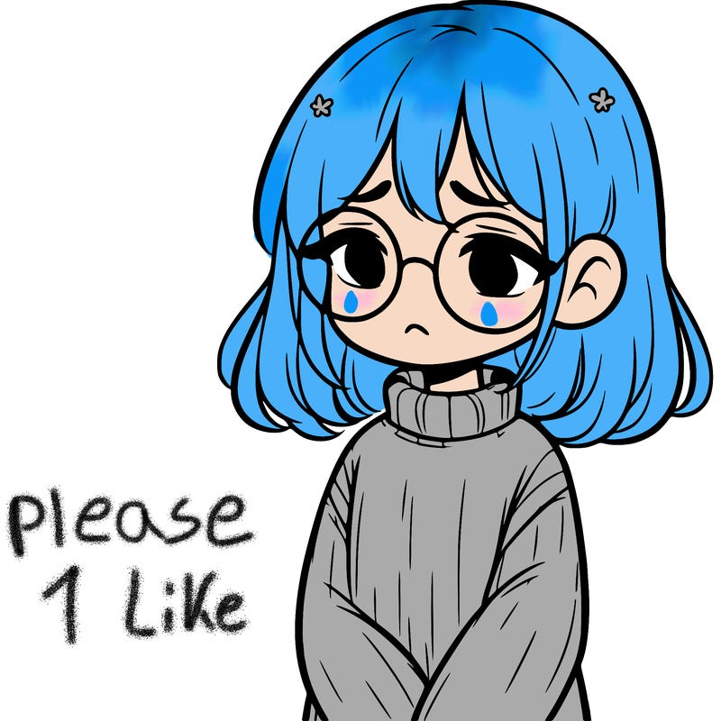 sad girl with glasses in a sweater