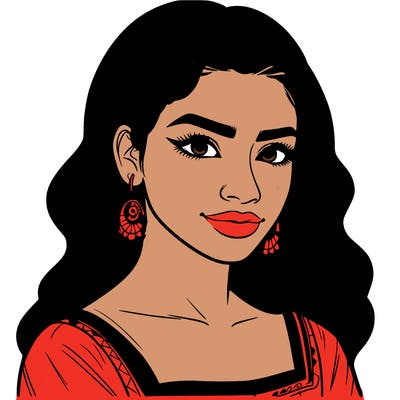 realistic detailed latina woman