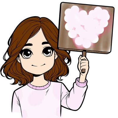 realistic girl holding up a sign