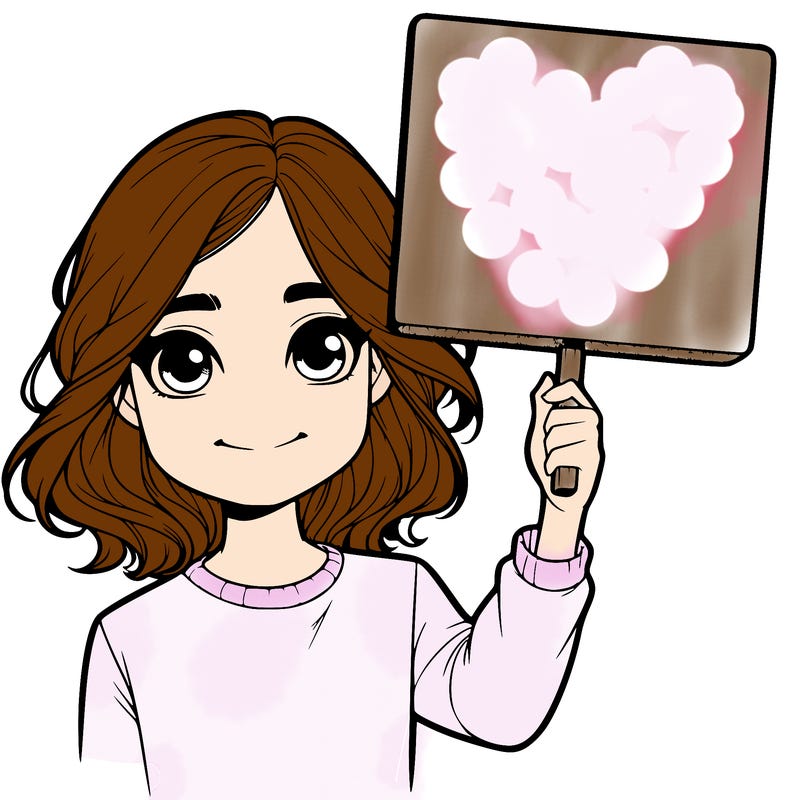 realistic girl holding up a sign