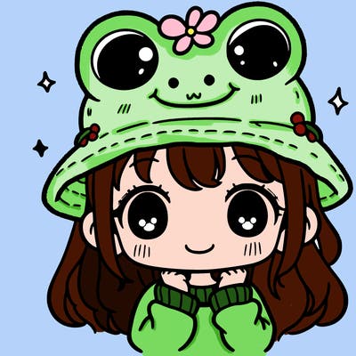 girl with frog hat
