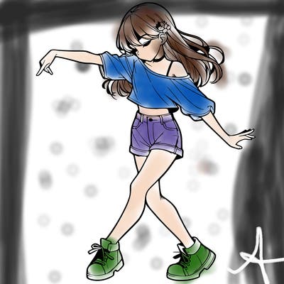 realistic girl danceing