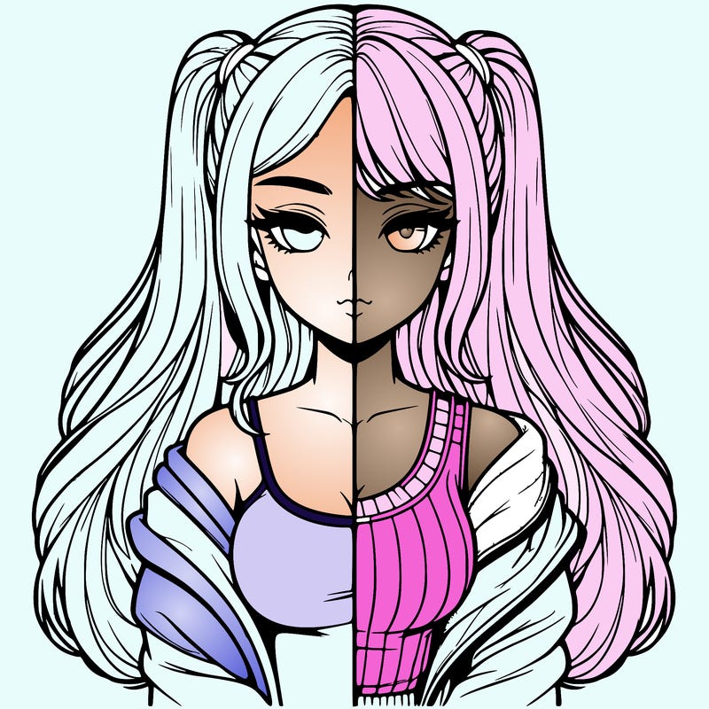 realistic girl split