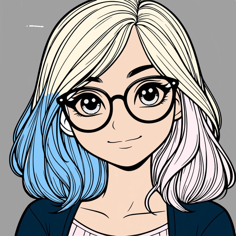 realistic girl with glasses