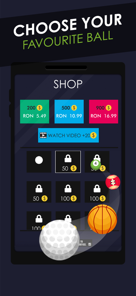 Balls Versus Blocks - Balls Versus Blocks in-game shop menu showing customizable ball skins and currency purchase options
