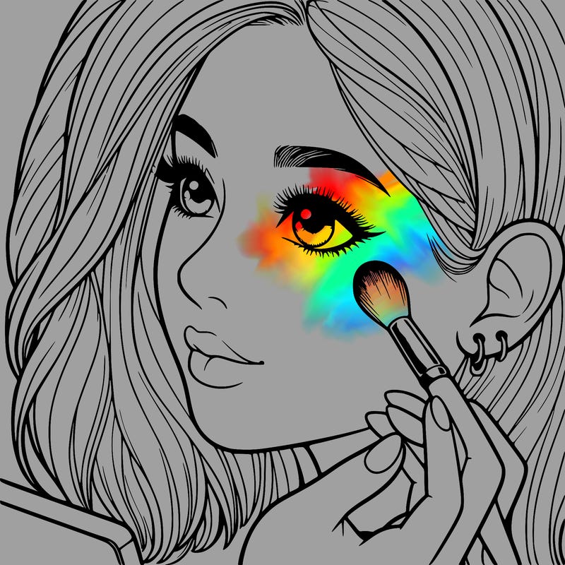 a realistic girl doing her makeup