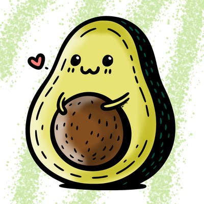 an avocado hugging an avocado