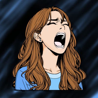 screaming realistic, girl