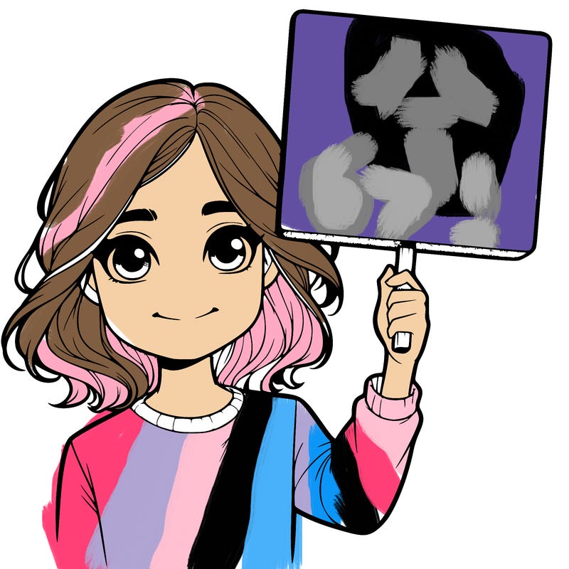 realistic girl holding up a sign