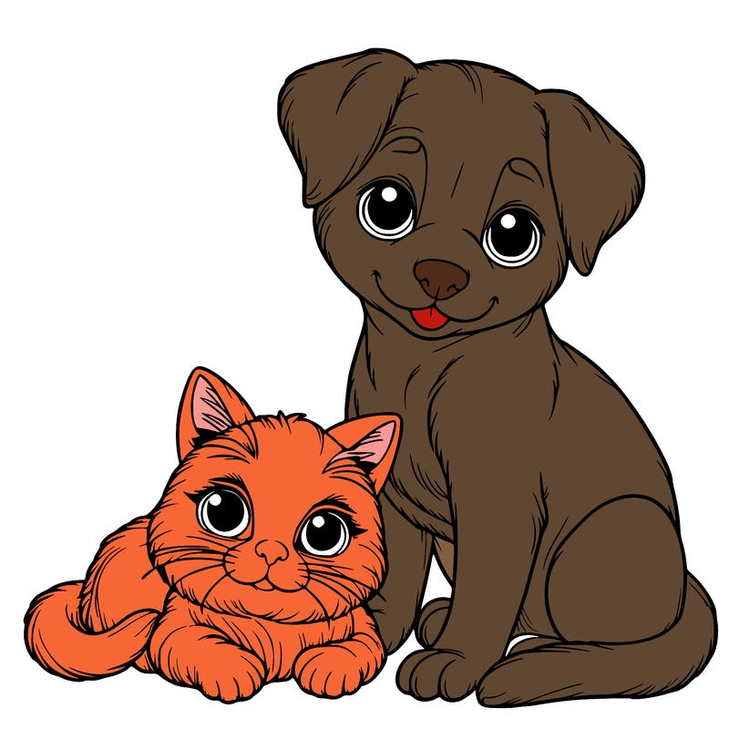 realistic cat and dog
