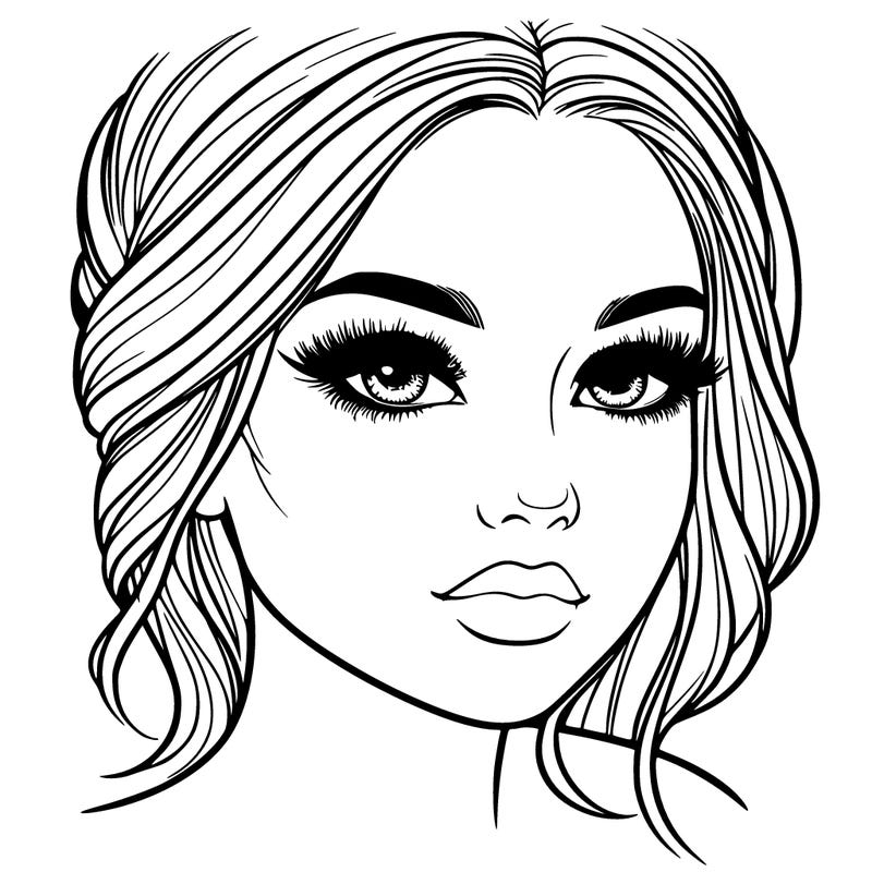 a realistic girl with makeup