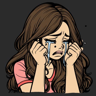 realistic girl crying