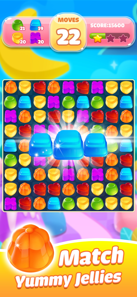 Jelly Jam Crush - Match 3 Game - Colorful match-3 puzzle board in Jelly Jam Crush game