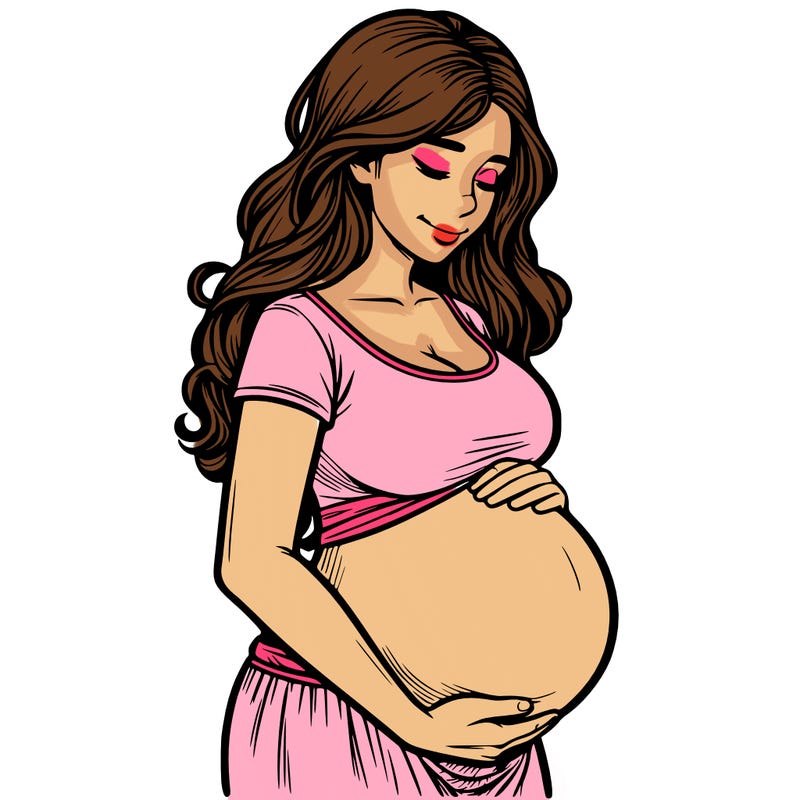 woman heavily pregnant realistic